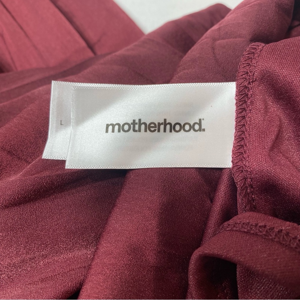 Motherhood Women’s Smocked BabyDoll Maternity Dress Burgundy Size Large - Picture 9 of 11